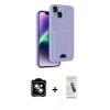MARSİLYAN™- iPhone 14 Kılıf Vadi Çizgi Prime - Şeffaf Pasifik Cam Ekran Koruyucu + PVD Metal Kamera Lens - MI