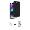 MARSİLYAN™- iPhone 14 Kılıf Vadi Çizgi Prime - Şeffaf Pasifik Cam Ekran Koruyucu + Sierra Blue Diamond Kamera Lens