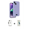 MARSİLYAN™- iPhone 14 Kılıf Vadi Çizgi Prime - Şeffaf Pasifik Cam Ekran Koruyucu + Shine Kamera Lens - SH