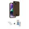 MARSİLYAN™- iPhone 14 Kılıf Vadi Çizgi Prime - Şeffaf Royal Nano Ekran Koruyucu + Diamond Kamera Lens - SABE