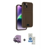 MARSİLYAN™- iPhone 14 Kılıf Vadi Çizgi Prime - Şeffaf Royal Nano Ekran Koruyucu + Raze Metal Kamera Lens - SH