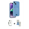 MARSİLYAN™- iPhone 14 Kılıf Vadi Çizgi Prime - Şeffaf Royal Nano Ekran Koruyucu + Shine Kamera Lens - YL
