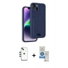 MARSİLYAN™- iPhone 14 Kılıf Vadi Çizgi Prime - Şeffaf Royal Nano Ekran Koruyucu + Shine Kamera Lens - YL