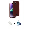 MARSİLYAN™- iPhone 14 Kılıf Vadi Çizgi Prime - Siyah 3D Antistatik Cam Ekran Koruyucu + Diamond Kamera Lens - YL