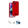 MARSİLYAN™- iPhone 14 Kılıf Vadi Çizgi Prime - Siyah 3D Antistatik Cam Ekran Koruyucu + Diamond Kamera Lens - KI