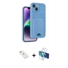 MARSİLYAN™- iPhone 14 Kılıf Vadi Çizgi Prime - Siyah 3D Antistatik Cam Ekran Koruyucu + Diamond Kamera Lens - KI