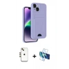 MARSİLYAN™- iPhone 14 Kılıf Vadi Çizgi Prime - Siyah 3D Antistatik Cam Ekran Koruyucu + Shine Kamera Lens - GD