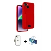 MARSİLYAN™- iPhone 14 Kılıf Vadi Çizgi Prime - Siyah 3D Antistatik Cam Ekran Koruyucu + Shine Kamera Lens - GD