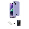 MARSİLYAN™- iPhone 14 Kılıf Vadi Çizgi Prime - Siyah 3D Antistatik Hayalet Cam Ekran Koruyucu + Diamond Kamera Lens - PE