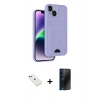 MARSİLYAN™- iPhone 14 Kılıf Vadi Çizgi Prime - Siyah 3D Antistatik Hayalet Cam Ekran Koruyucu + Diamond Kamera Lens - KI