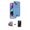 MARSİLYAN™- iPhone 14 Kılıf Vadi Çizgi Prime - Siyah 3D Antistatik Hayalet Cam Ekran Koruyucu + Raze Metal Kamera Lens - KI
