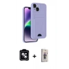 MARSİLYAN™- iPhone 14 Kılıf Vadi Çizgi Prime - Siyah Bilvis 3D Cam Ekran Koruyucu + PVD Metal Kamera Lens - MI