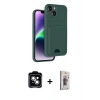 MARSİLYAN™- iPhone 14 Kılıf Vadi Çizgi Prime - Siyah Bilvis 3D Cam Ekran Koruyucu + PVD Metal Kamera Lens - MI