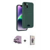 MARSİLYAN™- iPhone 14 Kılıf Vadi Çizgi Prime - Siyah Bilvis 3D Cam Ekran Koruyucu + Raze Metal Kamera Lens - MR