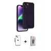 MARSİLYAN™- iPhone 14 Kılıf Vadi Çizgi Prime - Siyah Bilvis 3D Cam Ekran Koruyucu + Shine Kamera Lens - GS