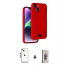 MARSİLYAN™- iPhone 14 Kılıf Vadi Çizgi Prime - Siyah Bilvis 3D Cam Ekran Koruyucu + Shine Kamera Lens - GS