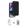 MARSİLYAN™- iPhone 14 Kılıf Vadi Çizgi Prime - Siyah Bilvis 3D Cam Ekran Koruyucu + Shine Kamera Lens - GS