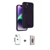 MARSİLYAN™- iPhone 14 Kılıf Vadi Çizgi Prime - Siyah Bilvis 3D Cam Ekran Koruyucu + Shine Kamera Lens - MI
