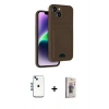 MARSİLYAN™- iPhone 14 Kılıf Vadi Çizgi Prime - Siyah Bilvis 3D Cam Ekran Koruyucu + Shine Kamera Lens - MI