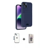 MARSİLYAN™- iPhone 14 Kılıf Vadi Çizgi Prime - Siyah Bilvis 3D Cam Ekran Koruyucu + Shine Kamera Lens - MI