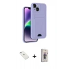 MARSİLYAN™- iPhone 14 Kılıf Vadi Çizgi Prime - Siyah Bilvis 3D Cam Ekran Koruyucu + Diamond Kamera Lens - SABE