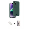 MARSİLYAN™- iPhone 14 Kılıf Vadi Çizgi Prime - Siyah Bilvis 3D Mat Cam Ekran Koruyucu + Diamond Kamera Lens - KI
