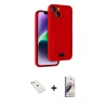 MARSİLYAN™- iPhone 14 Kılıf Vadi Çizgi Prime - Siyah Bilvis 3D Mat Cam Ekran Koruyucu + Diamond Kamera Lens - PE
