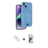 MARSİLYAN™- iPhone 14 Kılıf Vadi Çizgi Prime - Siyah Bilvis 3D Mat Cam Ekran Koruyucu + Diamond Kamera Lens - PE