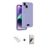 MARSİLYAN™- iPhone 14 Kılıf Vadi Çizgi Prime - Siyah Bilvis 3D Mat Cam Ekran Koruyucu + Diamond Kamera Lens - PE