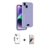 MARSİLYAN™- iPhone 14 Kılıf Vadi Çizgi Prime - Siyah Bilvis 3D Mat Cam Ekran Koruyucu + Shine Kamera Lens - GD