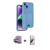 MARSİLYAN™- iPhone 14 Kılıf Vadi Çizgi Prime - Siyah Bilvis 3D Mat Cam Ekran Koruyucu + Raze Metal Kamera Lens - GS