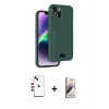 MARSİLYAN™- iPhone 14 Kılıf Vadi Çizgi Prime - Siyah Bilvis 3D Mat Cam Ekran Koruyucu + Shine Kamera Lens - KI