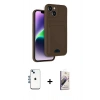 MARSİLYAN™- iPhone 14 Kılıf Vadi Çizgi Prime - Siyah Bilvis 3D Mat Cam Ekran Koruyucu + Shine Kamera Lens - MI
