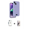 MARSİLYAN™- iPhone 14 Kılıf Vadi Çizgi Prime - Siyah Bilvis 3D Mat Cam Ekran Koruyucu + Shine Kamera Lens - MI