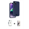 MARSİLYAN™- iPhone 14 Kılıf Vadi Çizgi Prime - Siyah Bilvis 3D Mat Cam Ekran Koruyucu + Shine Kamera Lens - MI
