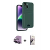 MARSİLYAN™- iPhone 14 Kılıf Vadi Çizgi Prime - Siyah Bilvis 3D Mat Cam Ekran Koruyucu + Raze Metal Kamera Lens - SH