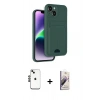 MARSİLYAN™- iPhone 14 Kılıf Vadi Çizgi Prime - Siyah Bilvis 3D Mat Cam Ekran Koruyucu + Shine Kamera Lens - SH