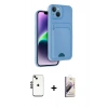 MARSİLYAN™- iPhone 14 Kılıf Vadi Çizgi Prime - Siyah Bilvis 3D Mat Cam Ekran Koruyucu + Shine Kamera Lens - SH