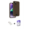 MARSİLYAN™- iPhone 14 Kılıf Vadi Çizgi Prime - Siyah Bilvis 5in1 3D Magic Cam Ekran Koruyucu + Diamond Kamera Lens - KI