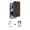 MARSİLYAN™- iPhone 14 Kılıf Vadi Çizgi Prime - Siyah Bilvis 5in1 3D Magic Cam Ekran Koruyucu + Gökkuşağı Shine Kamera Lens
