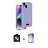 MARSİLYAN™- iPhone 14 Kılıf Vadi Çizgi Prime - Siyah Bilvis 5in1 3D Magic Cam Ekran Koruyucu + Gümüş PVD Metal Kamera Lens