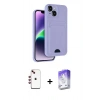 MARSİLYAN™- iPhone 14 Kılıf Vadi Çizgi Prime - Siyah Bilvis 5in1 3D Magic Cam Ekran Koruyucu + Shine Kamera Lens - KI