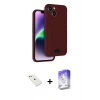 MARSİLYAN™- iPhone 14 Kılıf Vadi Çizgi Prime - Siyah Bilvis 5in1 3D Magic Cam Ekran Koruyucu + Pembe Diamond Kamera Lens