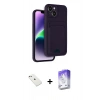 MARSİLYAN™- iPhone 14 Kılıf Vadi Çizgi Prime - Siyah Bilvis 5in1 3D Magic Cam Ekran Koruyucu + Pembe Diamond Kamera Lens