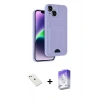 MARSİLYAN™- iPhone 14 Kılıf Vadi Çizgi Prime - Siyah Bilvis 5in1 3D Magic Cam Ekran Koruyucu + Pembe Diamond Kamera Lens
