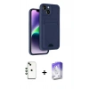 MARSİLYAN™- iPhone 14 Kılıf Vadi Çizgi Prime - Siyah Bilvis 5in1 3D Magic Cam Ekran Koruyucu + Shine Kamera Lens - YL