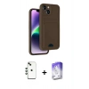 MARSİLYAN™- iPhone 14 Kılıf Vadi Çizgi Prime - Siyah Bilvis 5in1 3D Magic Cam Ekran Koruyucu + Shine Kamera Lens - YL