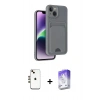 MARSİLYAN™- iPhone 14 Kılıf Vadi Çizgi Prime - Siyah Bilvis 5in1 3D Magic Cam Ekran Koruyucu + Shine Kamera Lens - GD