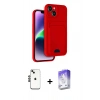 MARSİLYAN™- iPhone 14 Kılıf Vadi Çizgi Prime - Siyah Bilvis 5in1 3D Magic Cam Ekran Koruyucu + Shine Kamera Lens - SH