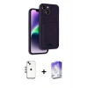 MARSİLYAN™- iPhone 14 Kılıf Vadi Çizgi Prime - Siyah Bilvis 5in1 3D Magic Cam Ekran Koruyucu + Shine Kamera Lens - GI